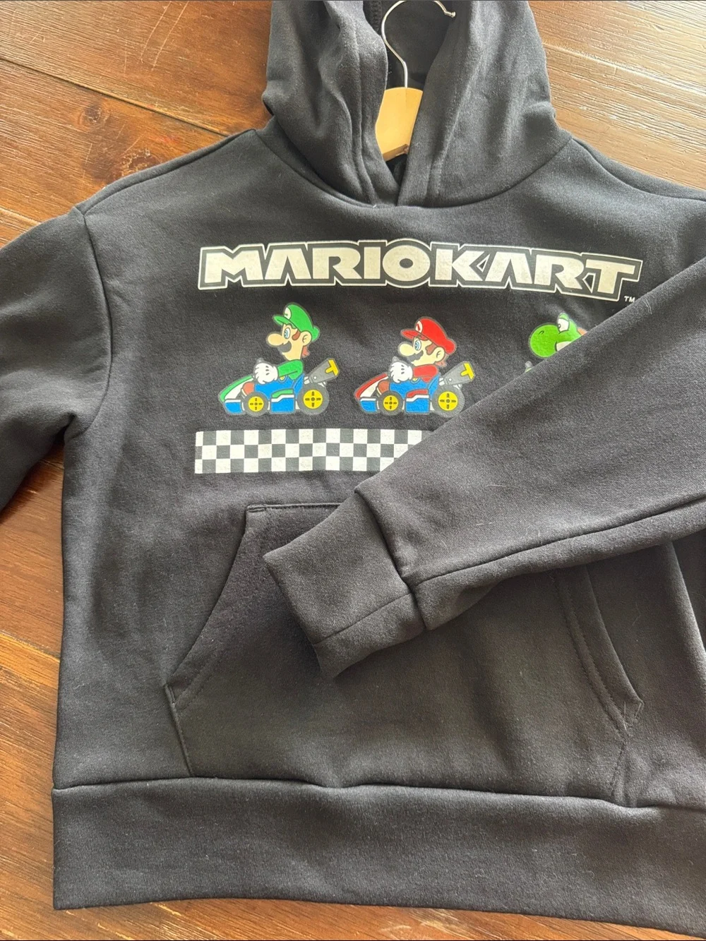 Kids Black Hooded Sweatshirt